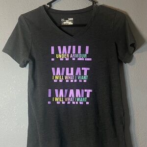 Under Armour Athletic T-Shirt Girls Youth‎ Large Loose Fit Heatgear V-Neck